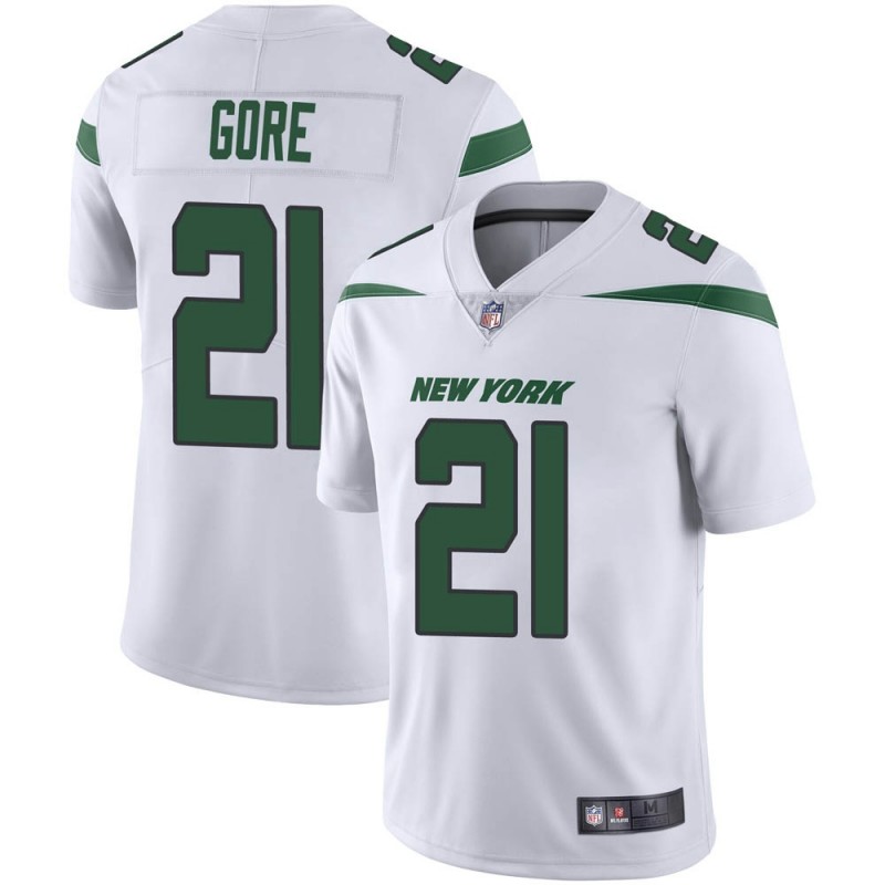 Men's New York Jets #21 Frank Gore White Vapor Untouchable Limited Stitched Jersey